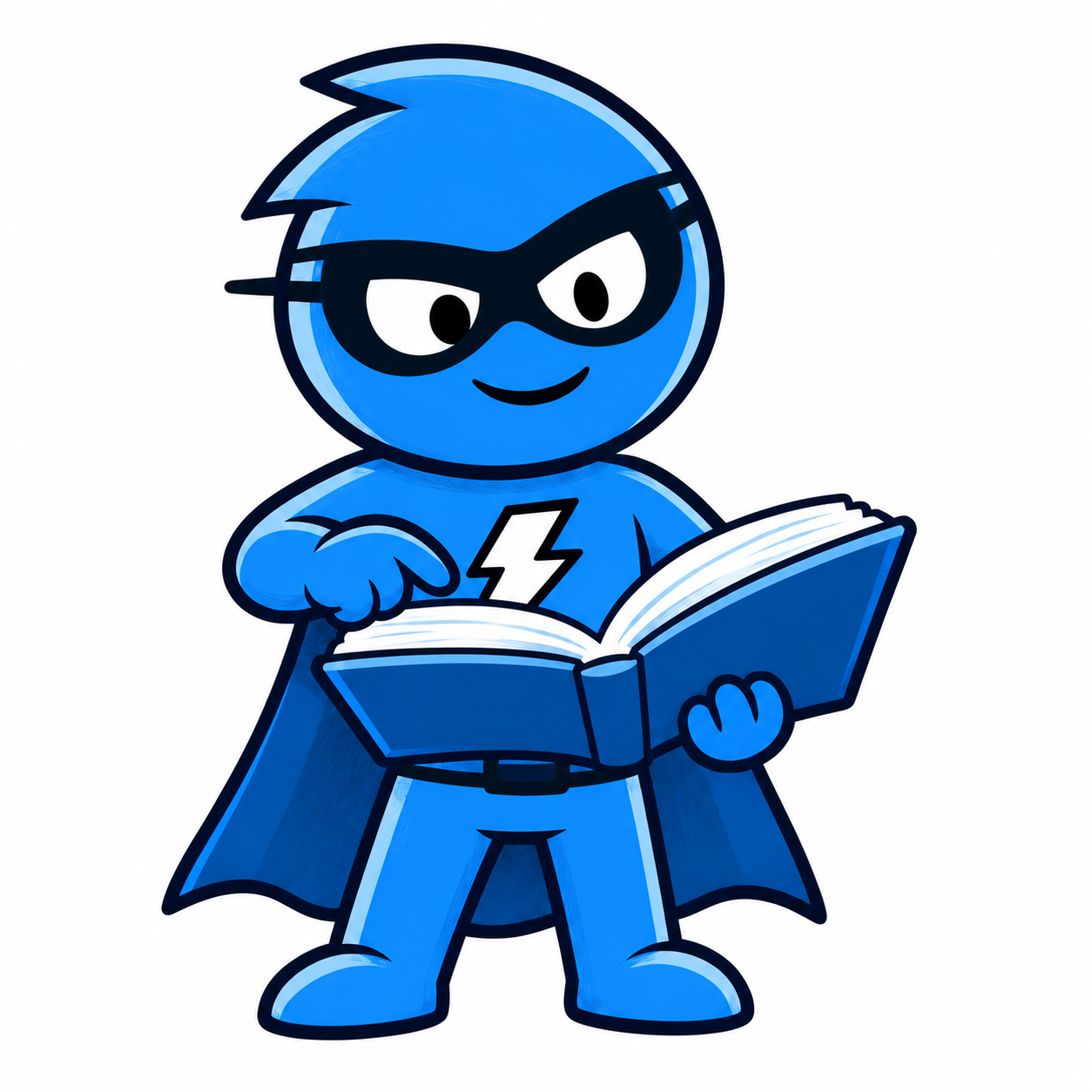 Mr. SnapDOM holding a reference book