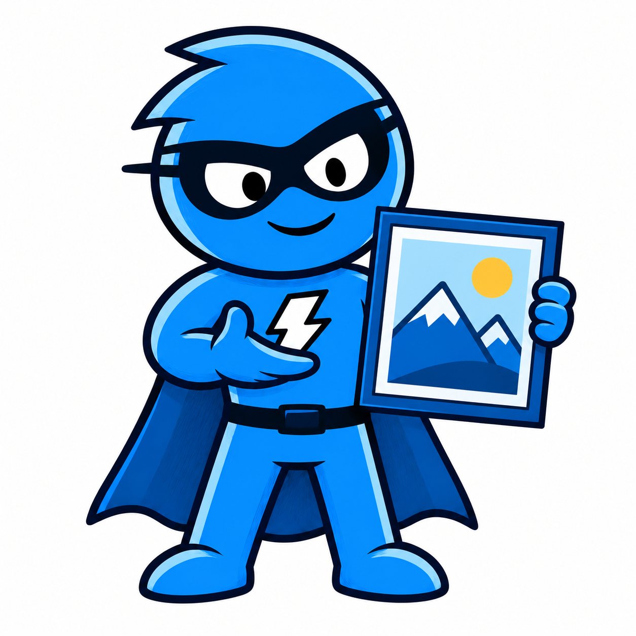 Mr. SnapDOM presenting an image frame